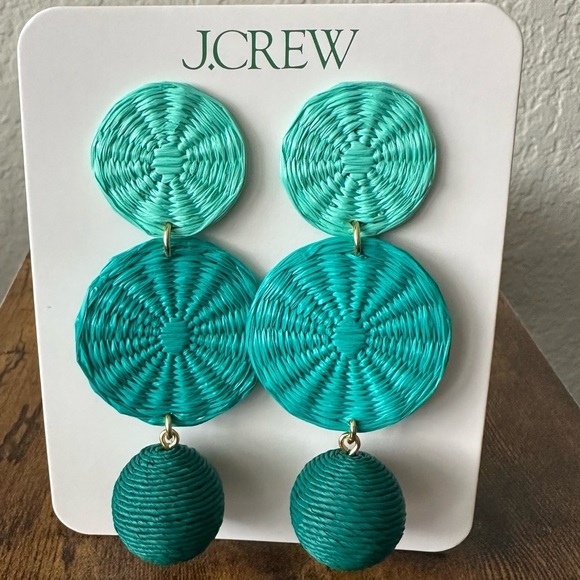 J. Crew Jewelry - New with tags J.CREW Triple-drop raffia earrings